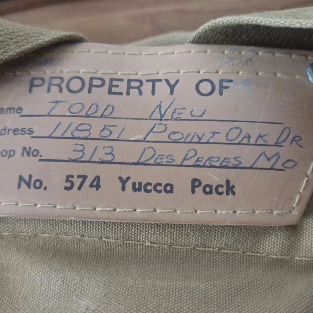 Vintage Boy Scouts Of America No 574 Yucca Pack Backpack Canvas Bag BSA Rucksack